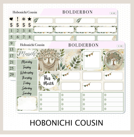 MARCH Hobonichi Cousin and A5 Day Free || Monthly Planner Sticker Kit