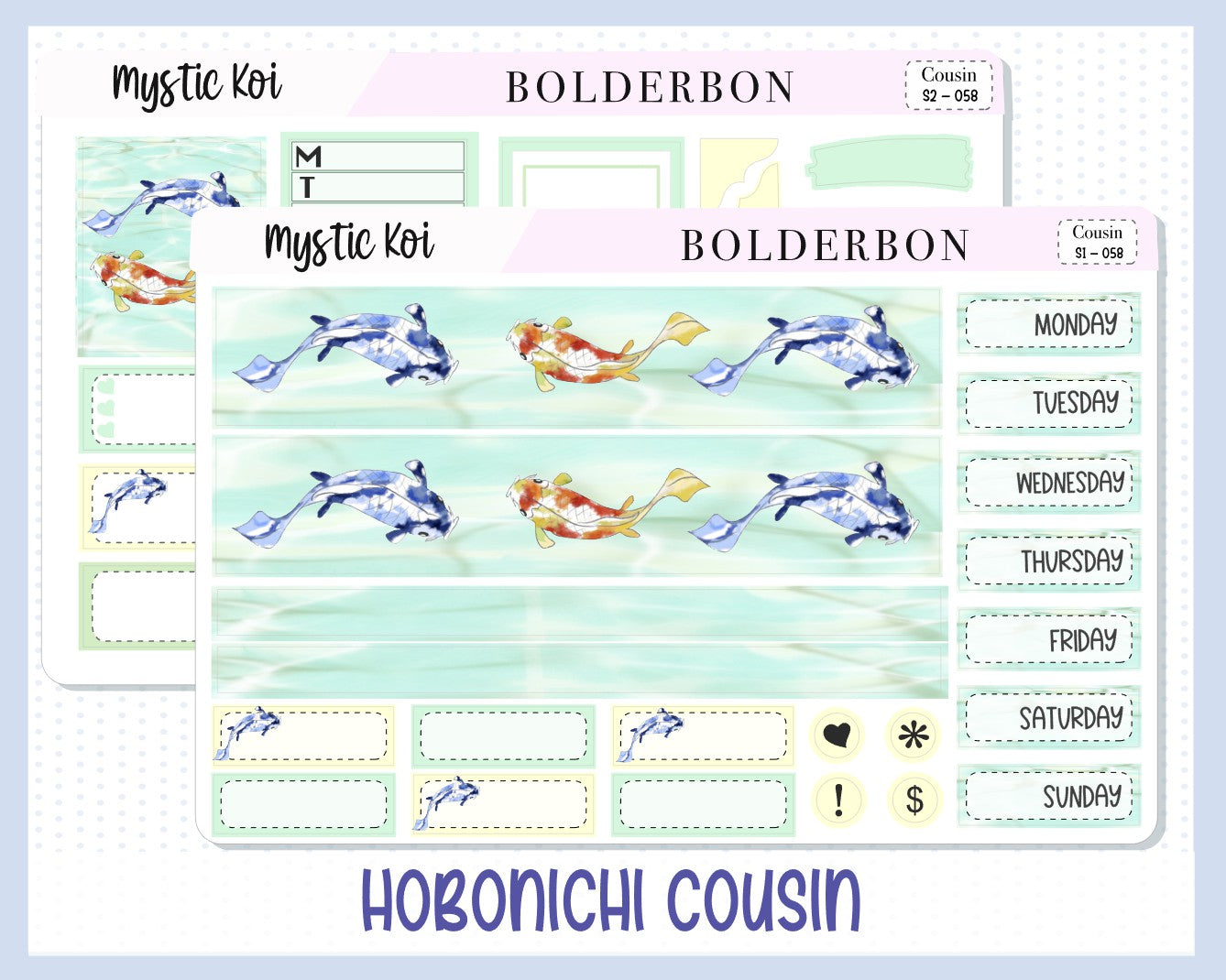 MYSTIC KOI || Hobonichi Cousin Planner Sticker Kit