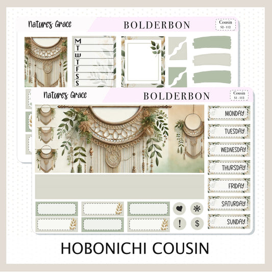 NATURE'S GRACE Hobonichi Cousin || Aesthetic, A5 Planner Sticker Kit