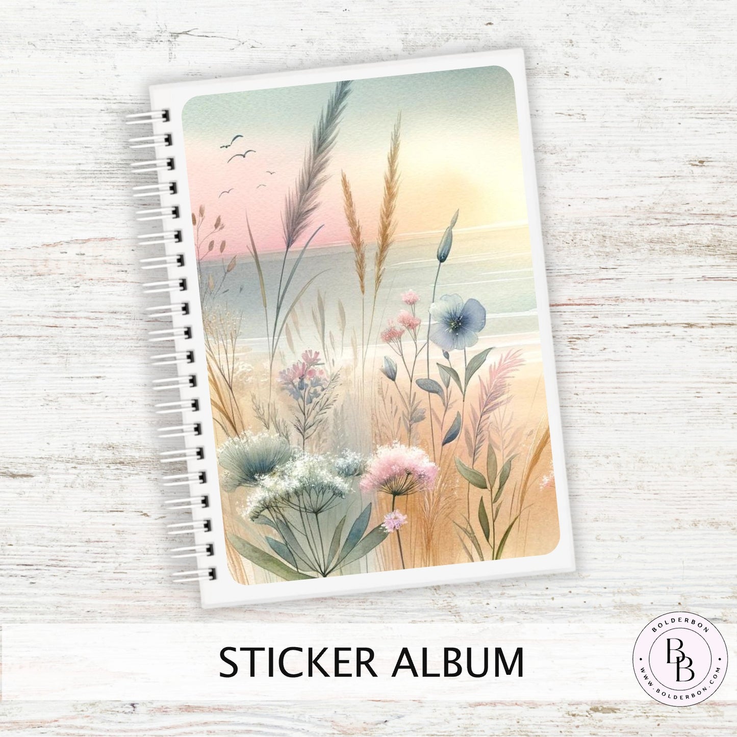 COASTAL WHISPERS Reusable Sticker Album || 5x7 Reusable Coil Sticker Book