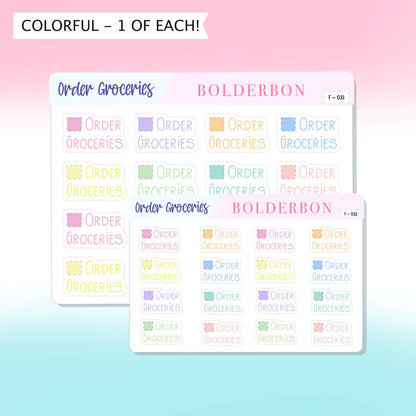 ORDER GROCERIES || Functional Planner Stickers