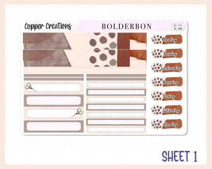 COPPER CREATIONS "Compact Vertical" || A5 Planner Sticker Kit