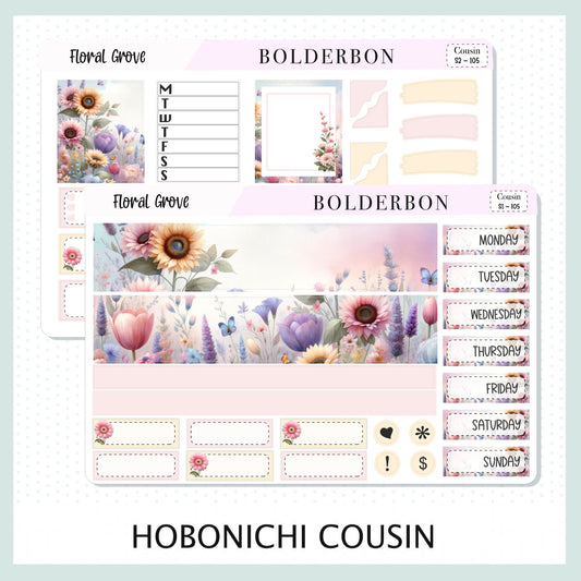 FLORAL GROVE Hobonichi Cousin || Planner Sticker Kit