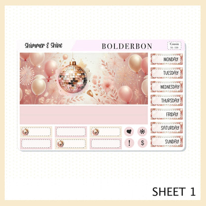 SHIMMER & SHINE Hobonichi Cousin || Planner Sticker Kit