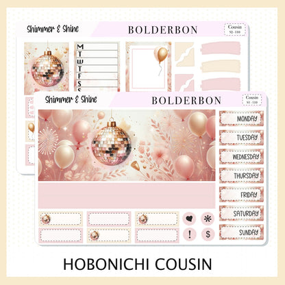 SHIMMER & SHINE Hobonichi Cousin || Planner Sticker Kit