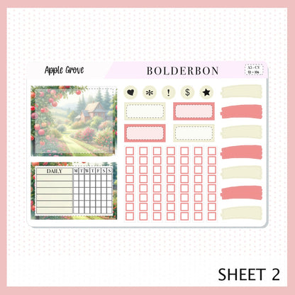 APPLE GROVE "Compact Vertical" || A5 Planner Sticker Kit