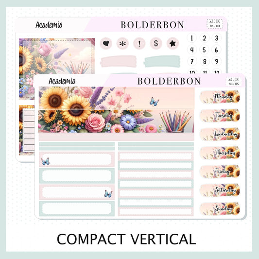 ACADEMIA "Compact Vertical" || A5 Planner Sticker Kit