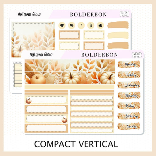 AUTUMN GLOW "A5 Compact Vertical" || Planner Sticker Kit