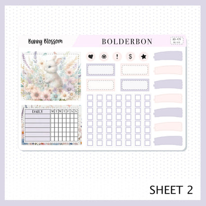 BUNNY BLOSSOM "A5 Compact Vertical" || Planner Sticker Kit