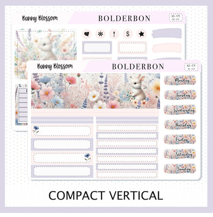 BUNNY BLOSSOM "A5 Compact Vertical" || Planner Sticker Kit