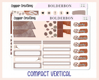 COPPER CREATIONS "Compact Vertical" || A5 Planner Sticker Kit