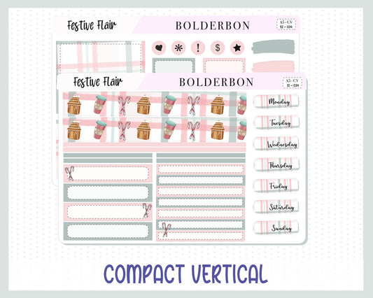 FESTIVE FLAIR "Compact Vertical" || A5 Planner Sticker Kit