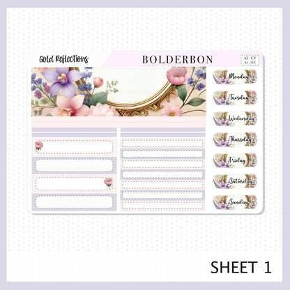 GOLD REFLECTIONS "A5 Compact Vertical" || Planner Sticker Kit