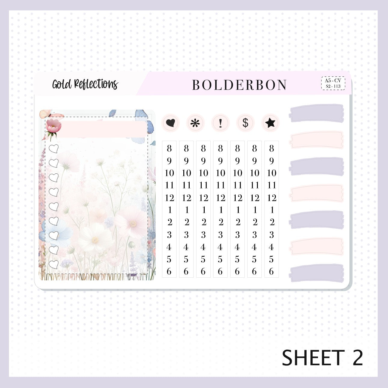 GOLD REFLECTIONS "A5 Compact Vertical" || Planner Sticker Kit