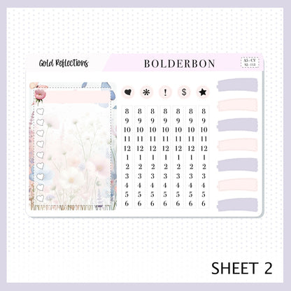 GOLD REFLECTIONS "A5 Compact Vertical" || Planner Sticker Kit