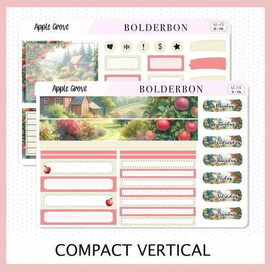 APPLE GROVE "Compact Vertical" || A5 Planner Sticker Kit