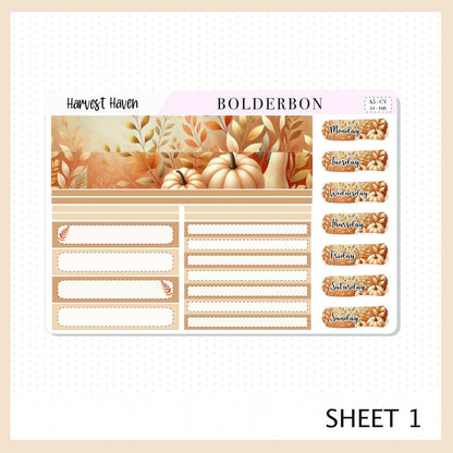 HARVEST HAVEN "A5 Compact Vertical" || Planner Sticker Kit