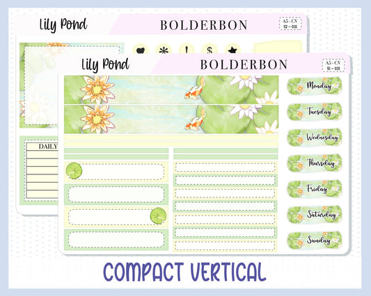 LILY POND || A5 Compact Vertical Planner Sticker Kit