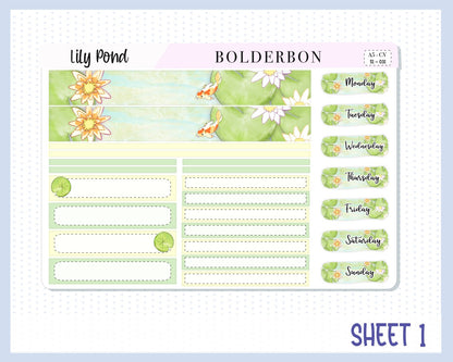 LILY POND || A5 Compact Vertical Planner Sticker Kit