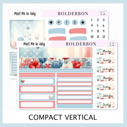 MEET ME IN JULY "Compact Vertical" || A5 Planner Sticker Kit