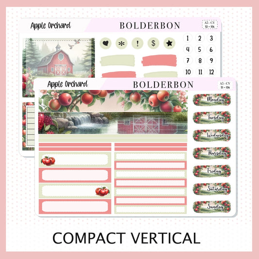 APPLE ORCHARD "Compact Vertical" || A5 Planner Sticker Kit