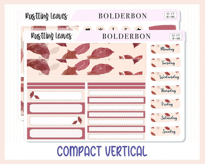 RUSTLING LEAVES "Compact Vertical" || A5 Planner Sticker Kit