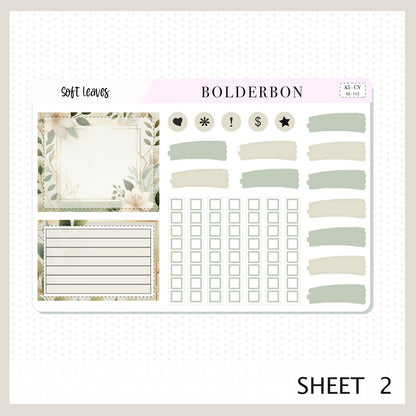 SOFT LEAVES "A5 Compact Vertical" || Planner Sticker Kit