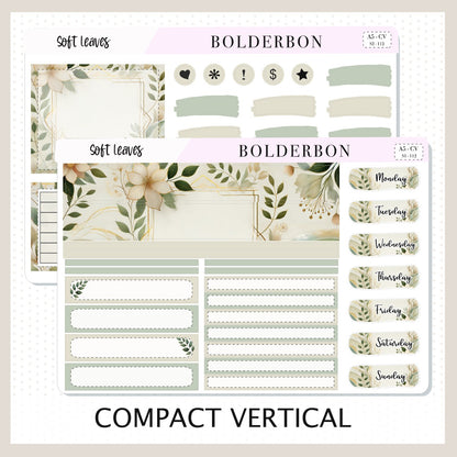 SOFT LEAVES "A5 Compact Vertical" || Planner Sticker Kit