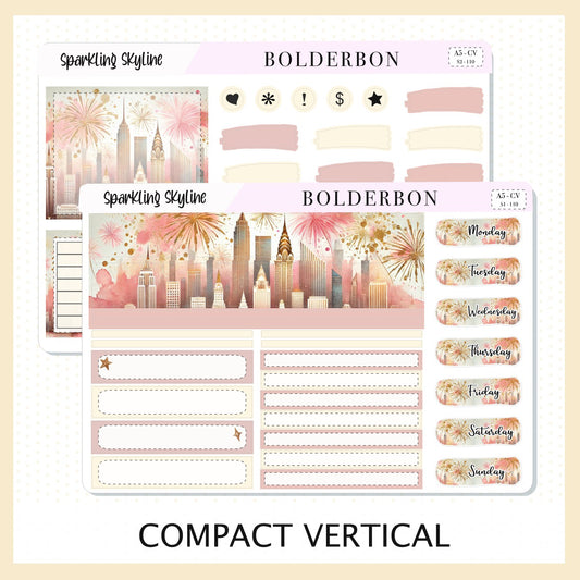 SPARKLING SKYLINE "A5 Compact Vertical" || Planner Sticker Kit