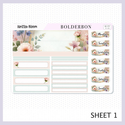 WRITTEN BLOOM "A5 Compact Vertical" || Planner Sticker Kit