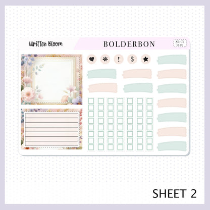 WRITTEN BLOOM "A5 Compact Vertical" || Planner Sticker Kit