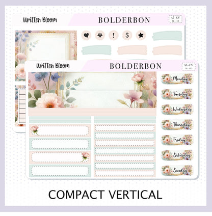 WRITTEN BLOOM "A5 Compact Vertical" || Planner Sticker Kit