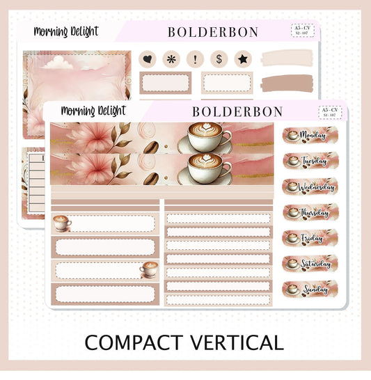 MORNING DELIGHT "Compact Vertical" || A5 Planner Sticker Kit