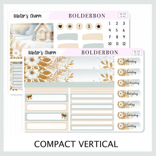 WINTER'S CHARM "A5 Compact Vertical" || Planner Sticker Kit