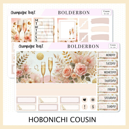 CHAMPAGNE TOAST Hobonichi Cousin || Planner Sticker Kit