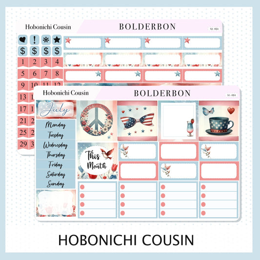 JULY Hobonichi Cousin and A5 Day Free || Monthly Planner Sticker Kit