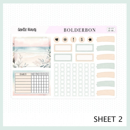 GENTLE WAVES "Compact Vertical" || A5 Planner Sticker Kit