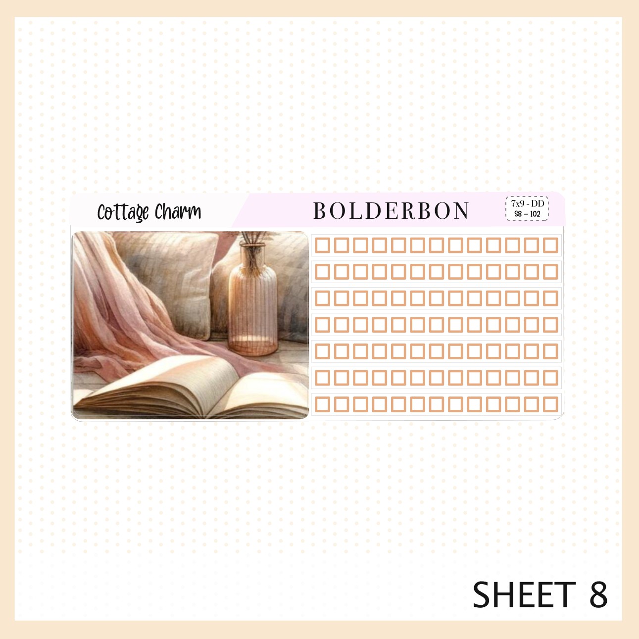 COTTAGE CHARM 7x9 Daily Duo || Planner Sticker Kit for Erin Condren