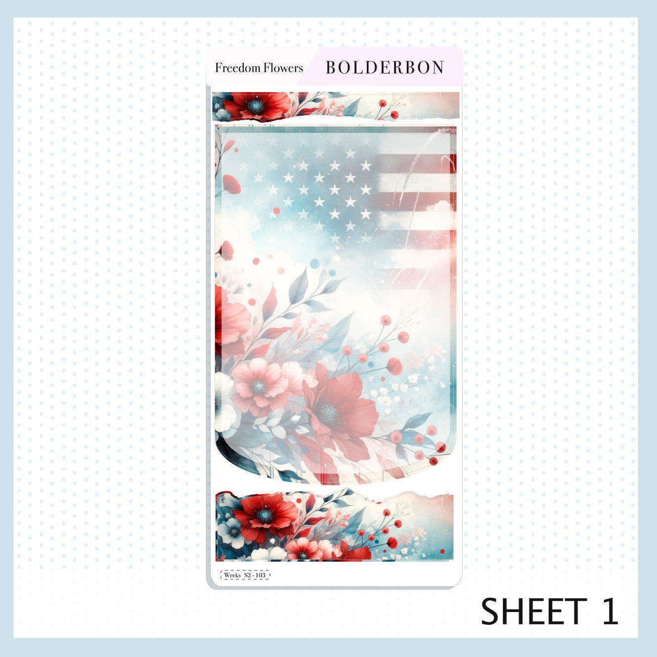 FREEDOM FLOWERS Hobonichi Weeks || Planner Sticker Kit