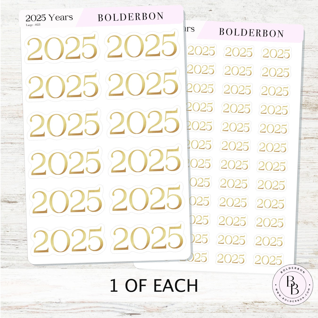 2025 YEAR - GOLD  || Script Planner Stickers