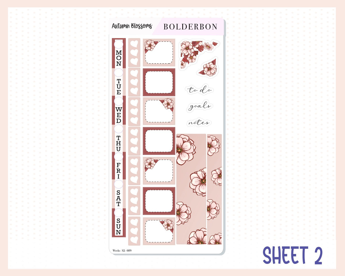 AUTUMN BLOSSOMS Hobonichi Weeks || Weekly Planner Sticker Kit