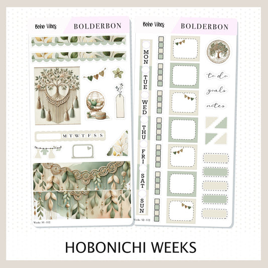 BOHO VIBES Hobonichi Weeks || Planner Sticker Kit