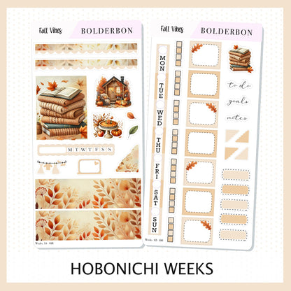 FALL VIBES Hobonichi Weeks || Planner Sticker Kit