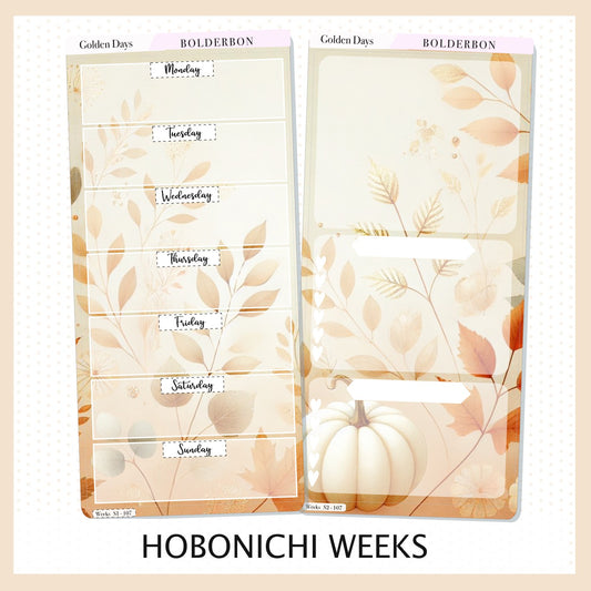 GOLDEN DAYS Hobonichi Weeks || Planner Sticker Kit