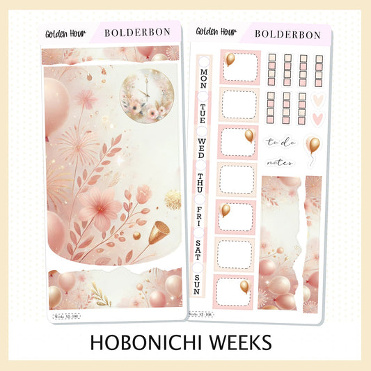 GOLDEN HOUR Hobonichi Weeks || Planner Sticker Kit