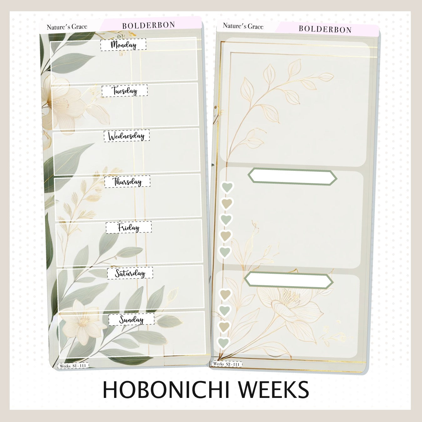 NATURE'S GRACE Hobonichi Weeks || Planner Sticker Kit