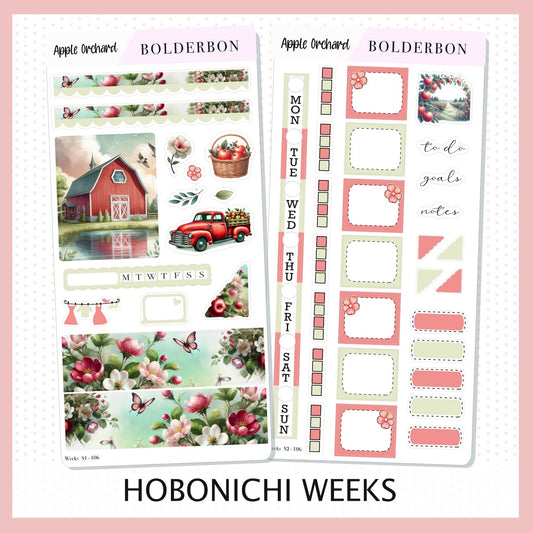 APPLE ORCHARD Hobonichi Weeks || Planner Sticker Kit