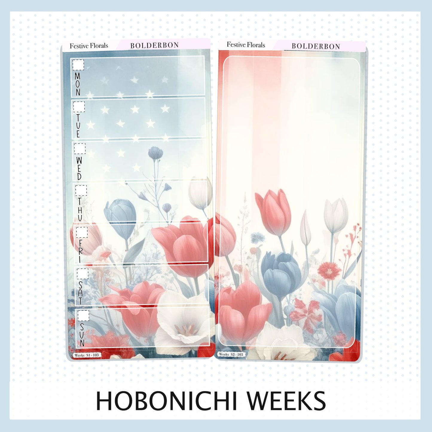 FESTIVE FLORALS Hobonichi Weeks || Planner Sticker Kit