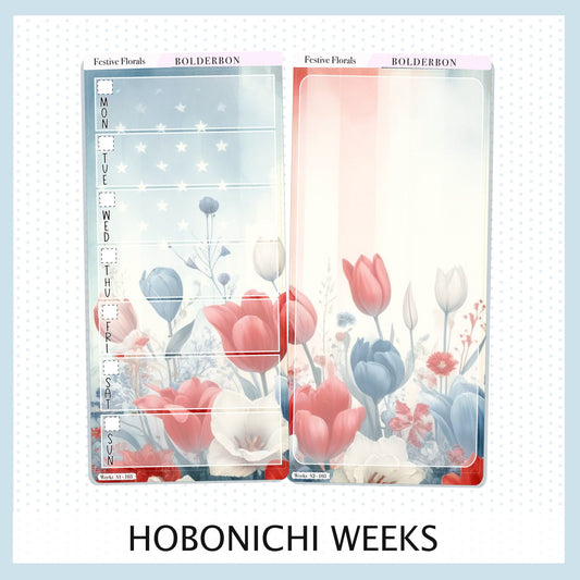 FESTIVE FLORALS Hobonichi Weeks || Planner Sticker Kit