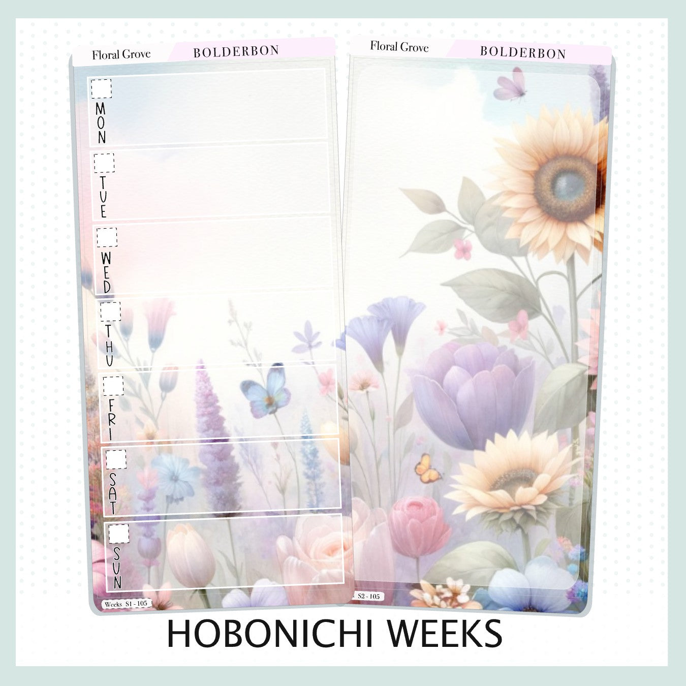 FLORAL GROVE Hobonichi Weeks || Planner Sticker Kit